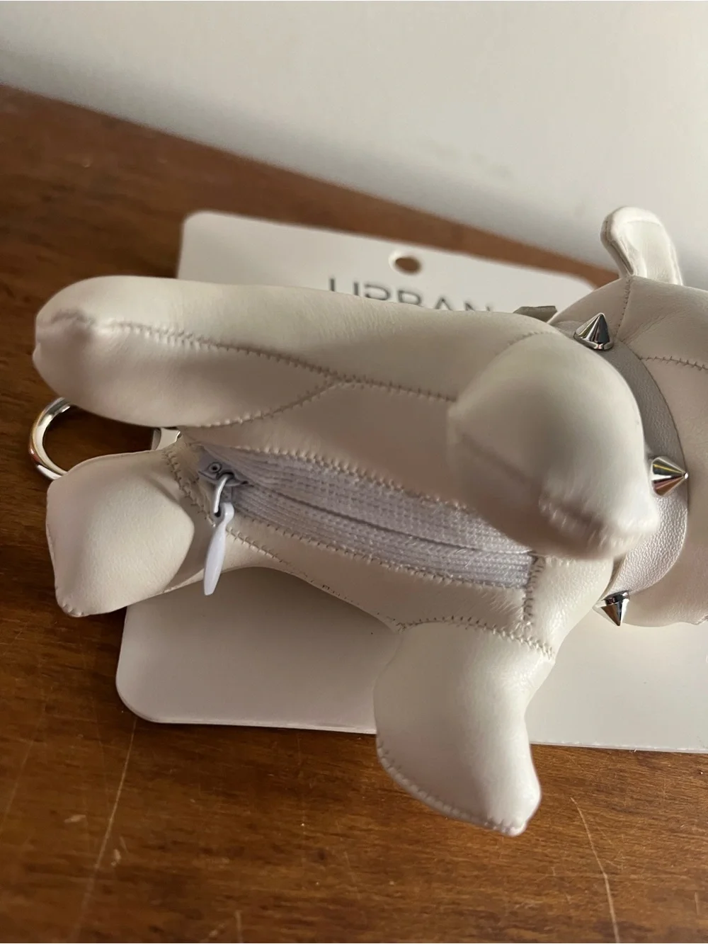 Bulldog Laya Keychain Bag Charm Dog Key ring White Silver Urban Expressions